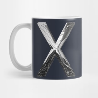 Crossed Diagonal Lines ✖ Chrome Effect Mug